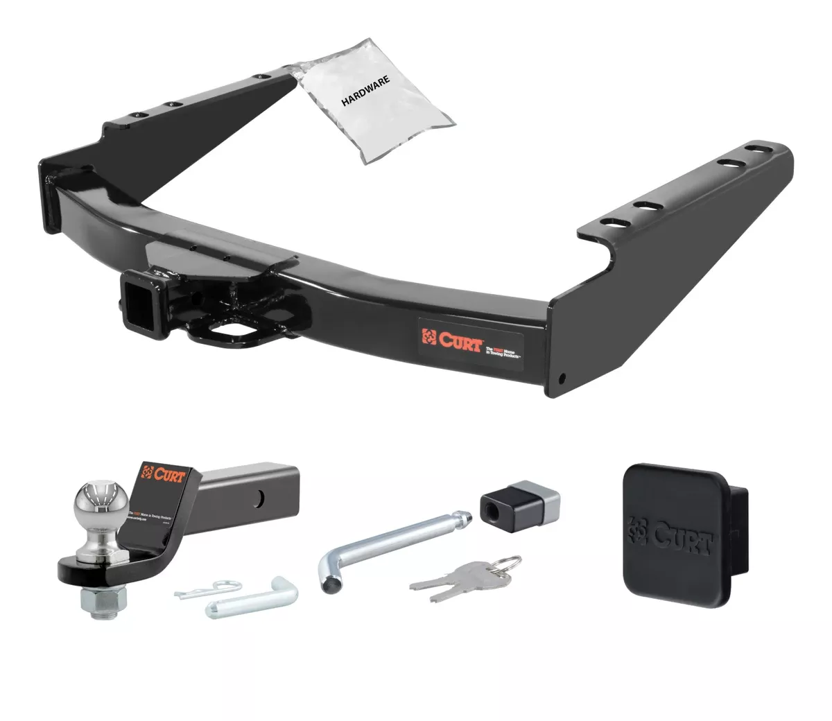 00 - 05 Ford Excursion 2in. CURT Trailer Hitch + Ball Mount + Cover + Lock Kit HWA827