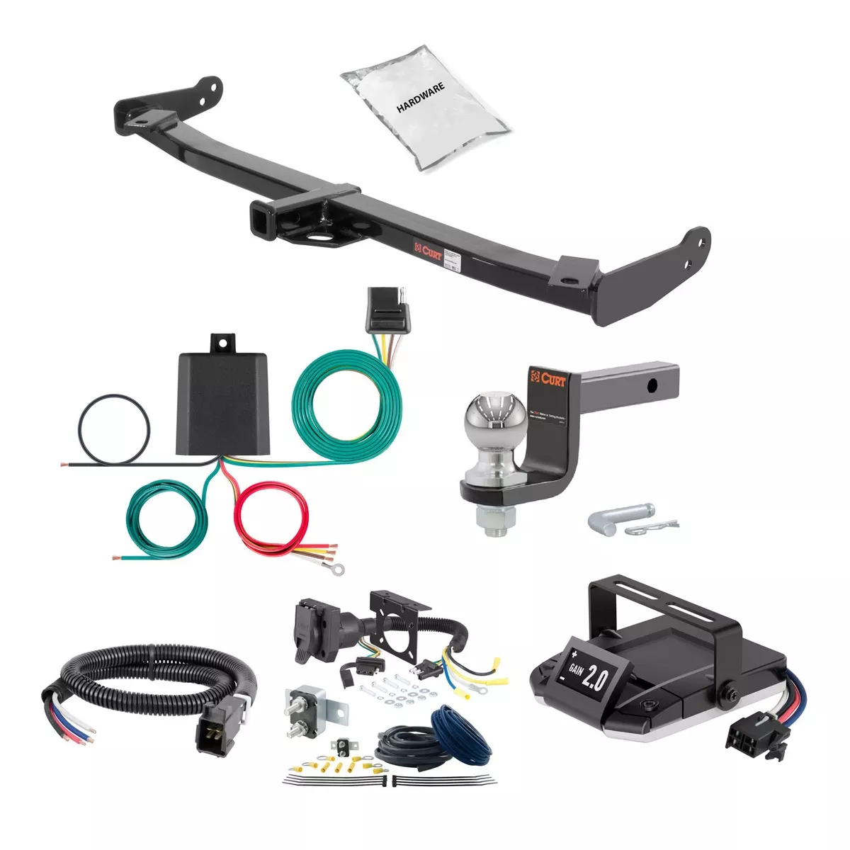 06-07 Subaru B9 Tribeca 2 CURT Trailer Hitch + Assure Proportional Brake Controller Kit HBCW2254