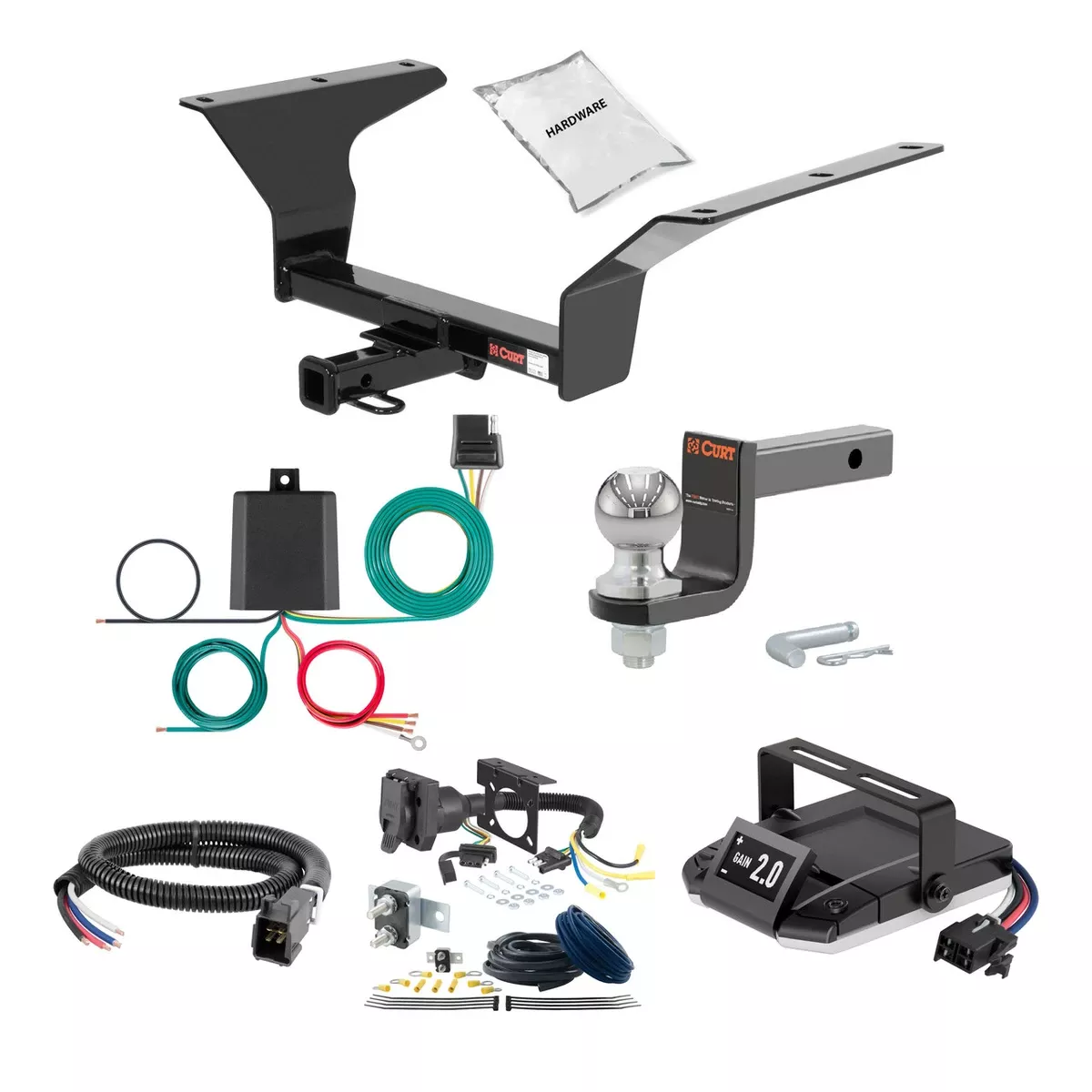06-14 HONDA Ridgeline 2 CURT Trailer Hitch + Assure Proportional Brake Controller Kit HBCW1390
