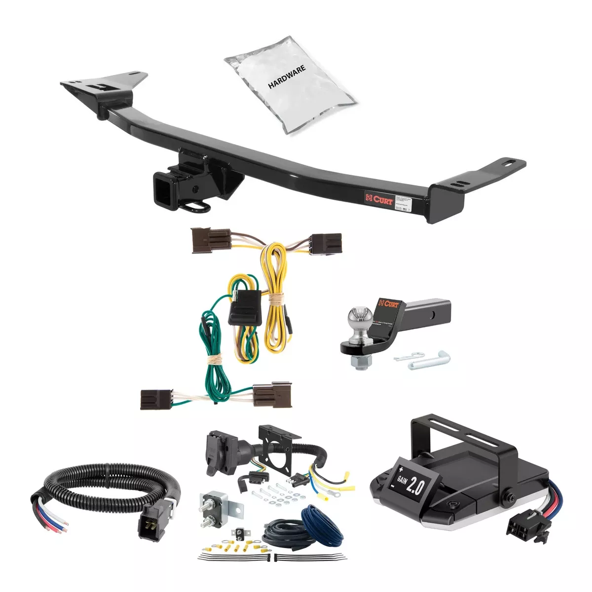 08-09 Ford Taurus Sedan 1.25 CURT Trailer Hitch + Assure Proportional Brake Controller Kit HBCW983