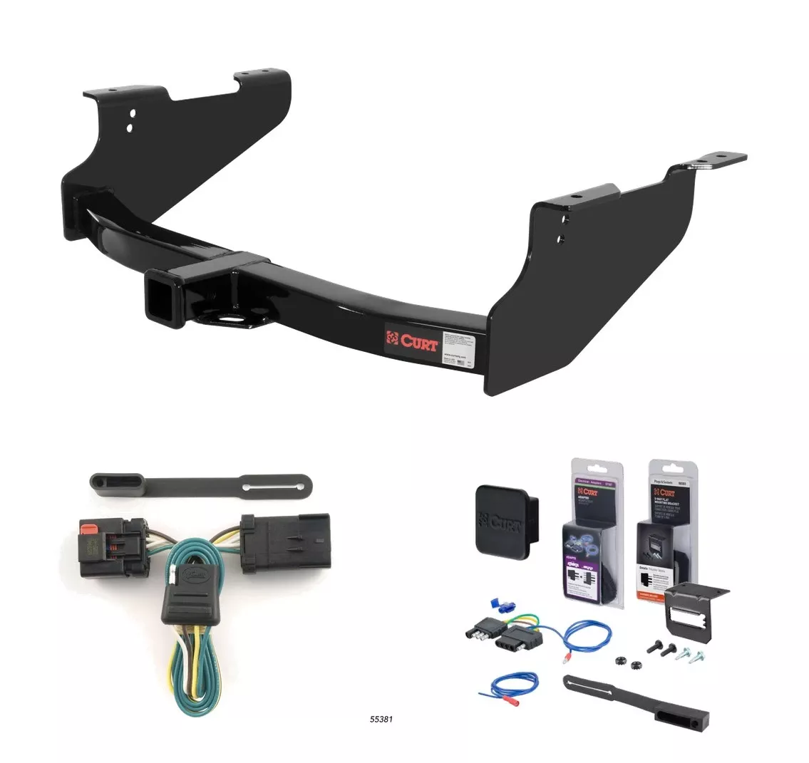 2006 - 2010 Dodge Ram 3500 Excluding factory receiver Curt 2", Class 3 Trailer Tow Hitch + 4-flat Wiring Kit 13361