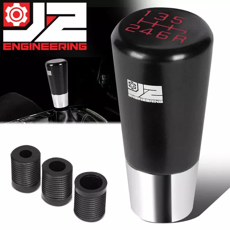 82mm H 6-Speed Tapered Cylindrical Shape Aluminum Shift Knob Universal