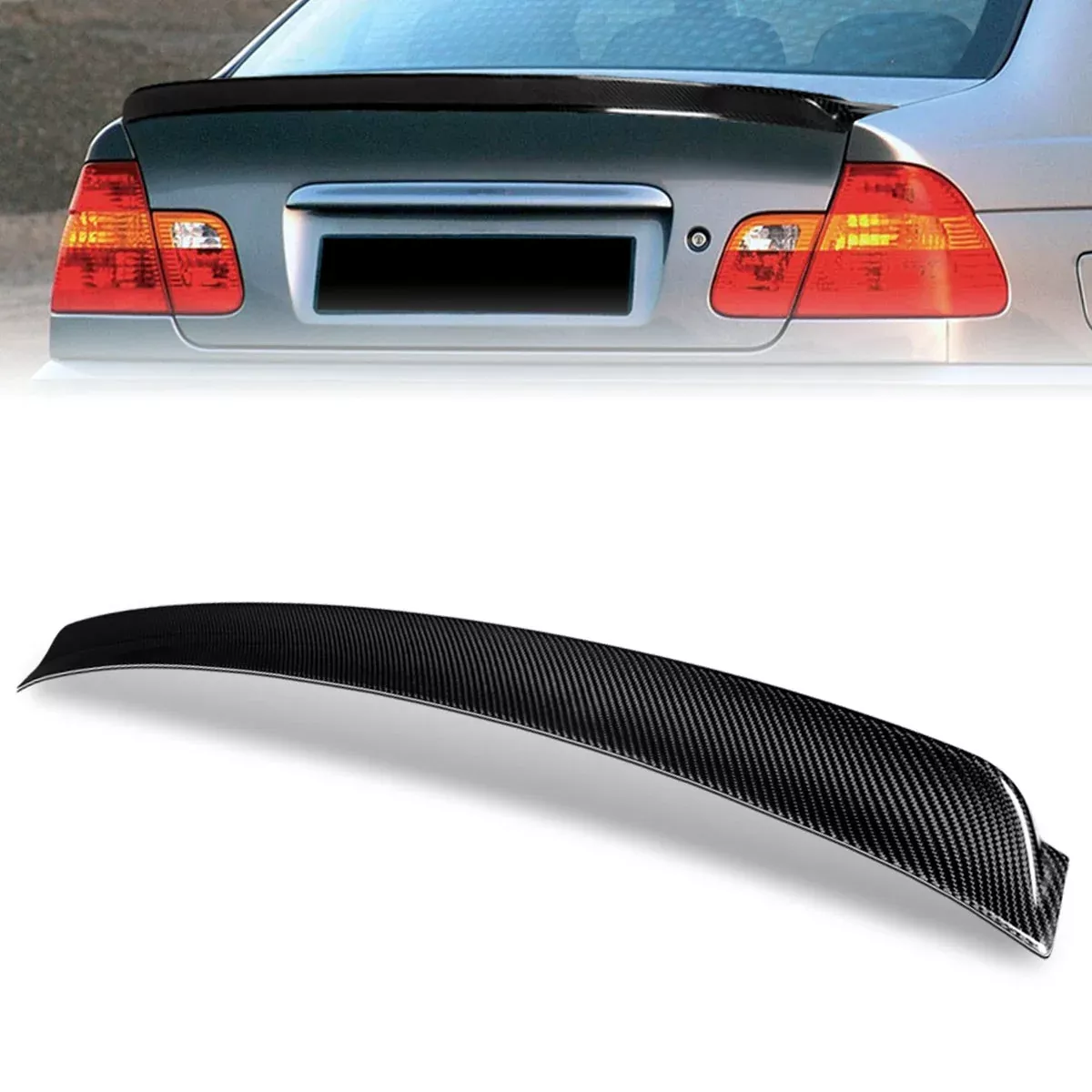 AC-Style Carbon Fiber Rear Trunk Lid Spoiler 99-05 BMW 320i 325i 325xi 330i 330xi Sedan