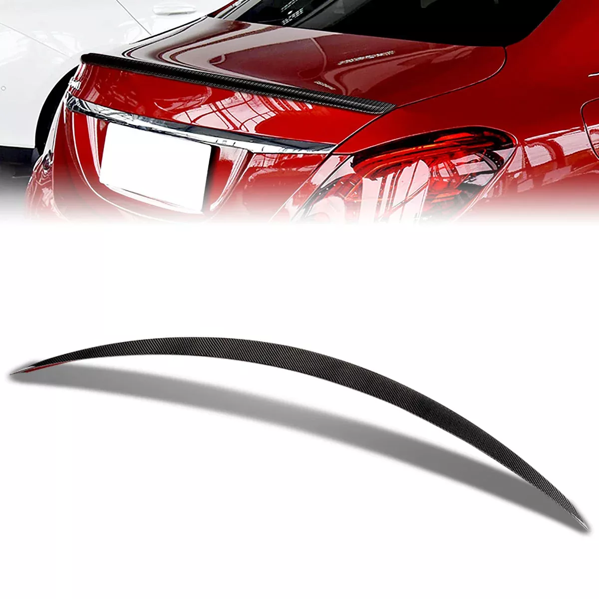 AMG-Type Carbon Fiber Rear Trunk Lid Spoiler 15-21 Mercedes-Benz C-Class W205 Sedan
