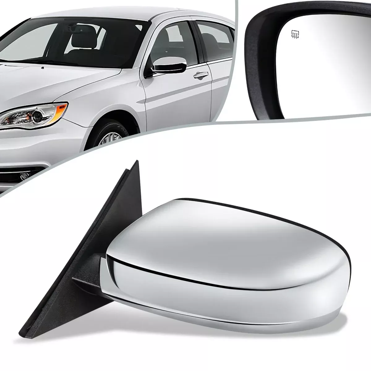 Chrome Powered Heated Side View Mirror (Left) 11-18 Chrysler 300