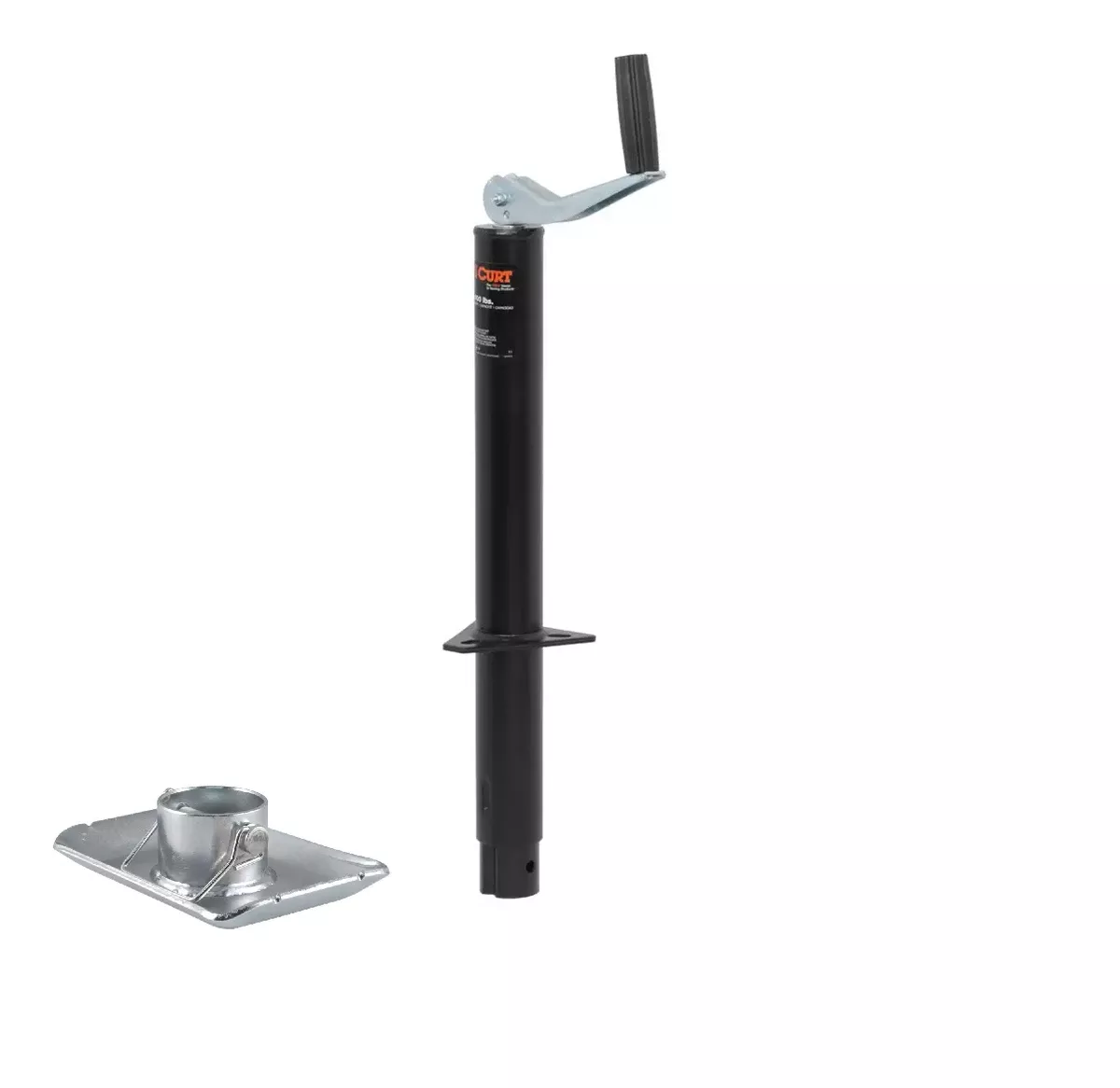 CURT 2,000 lbs, 15" Travel A-Frame Jack with Top Handle + 1-11/16 in. Footplate