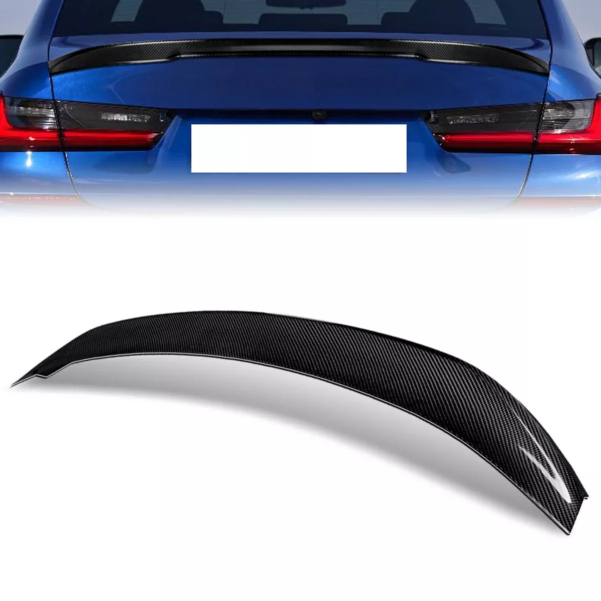 M-Performance Style Carbon Fiber Rear Trunk Lid Spoiler 19-22 BMW 3 Series G20 Sedan