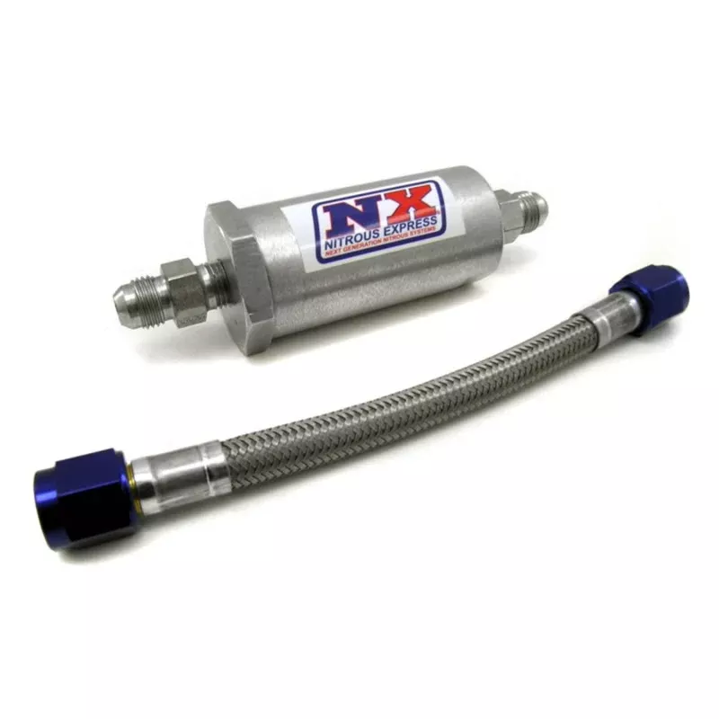 Nitrous Express 4AN Pure-Flo N2O Filter & 7 Stainless Hose (Lifetime Cleanable)