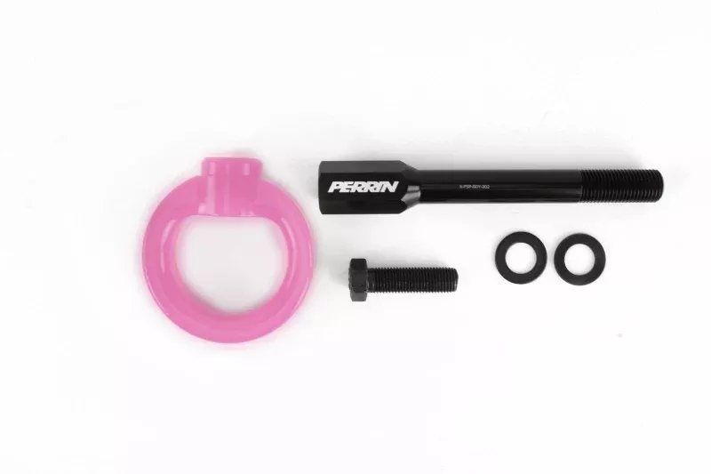 PERRIN 02-07 Subaru WRX/STI Tow Hook Kit (Front) - Hyper Pink