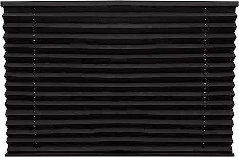 RecPro Pleated Shades in Black for RVs/Campers (62" W x 38" L)