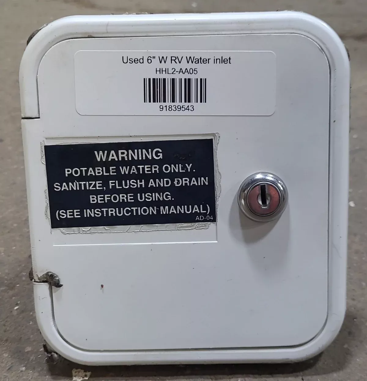 Used 6" W RV Water inlet