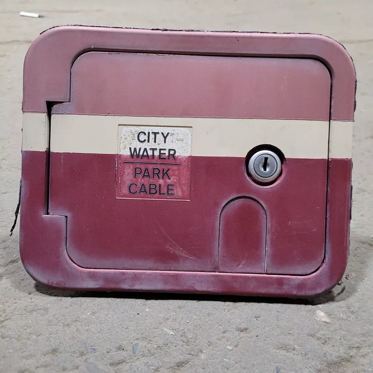 Used 8 5/8" W Motorhome City Water/ Park Cable Inlet- RETRO/ VINTAGE
