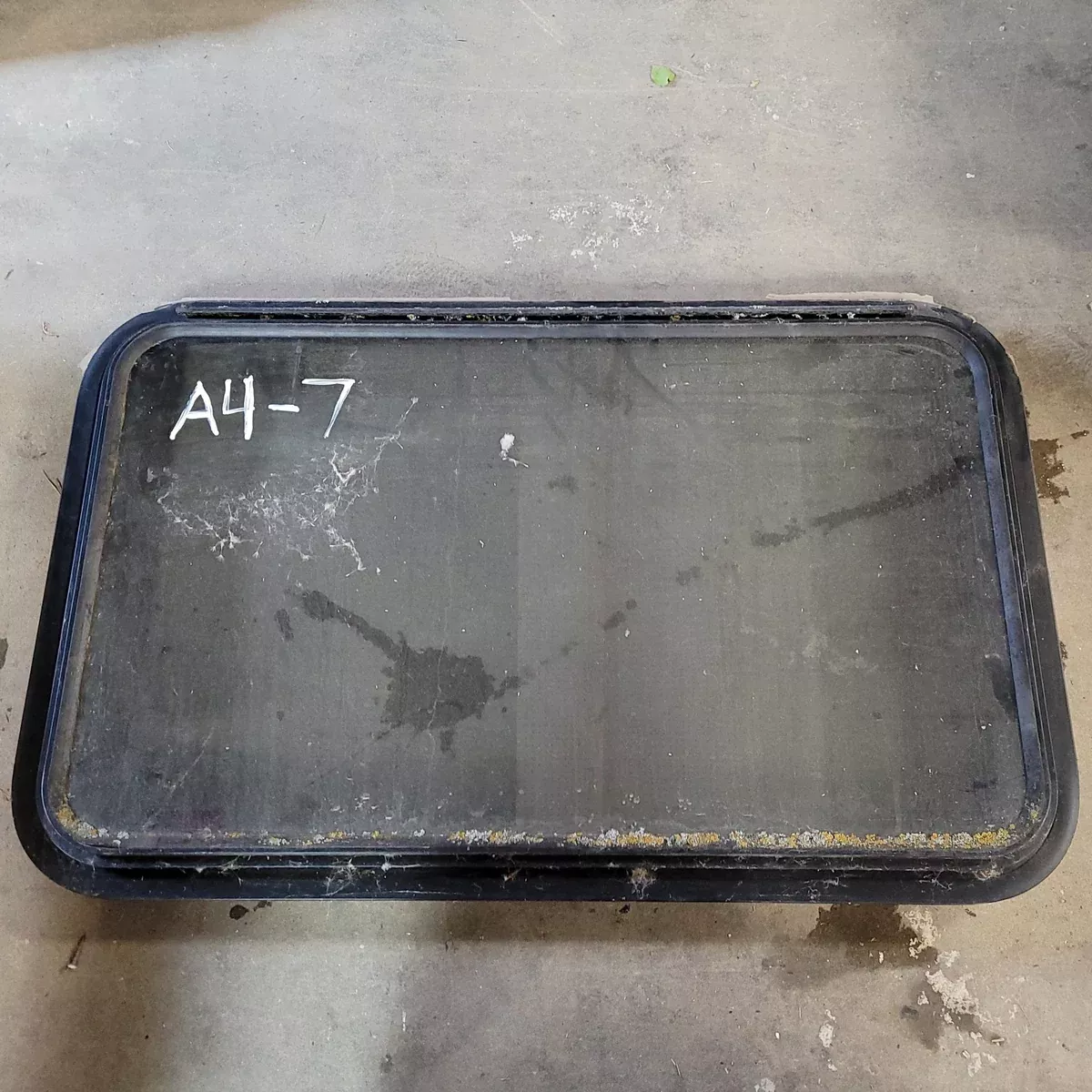 Used Black Radius Emergency Opening Window : 21 3/4 X 35 1/2 X 2" D