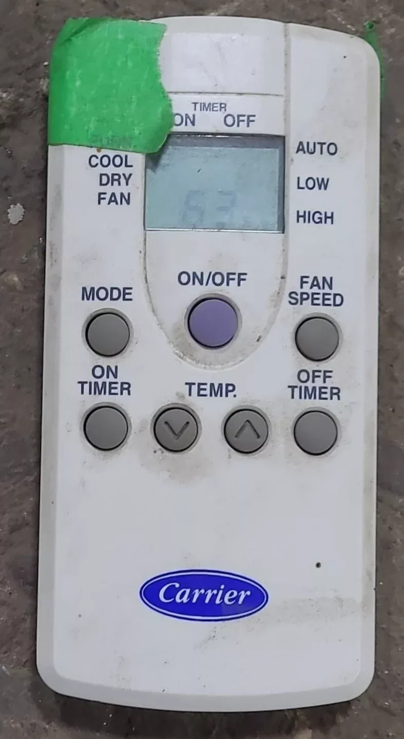 Used Carrier Air Conditioner Digital Remote/ Thermostat - 71DC6E5811A , WD059003029