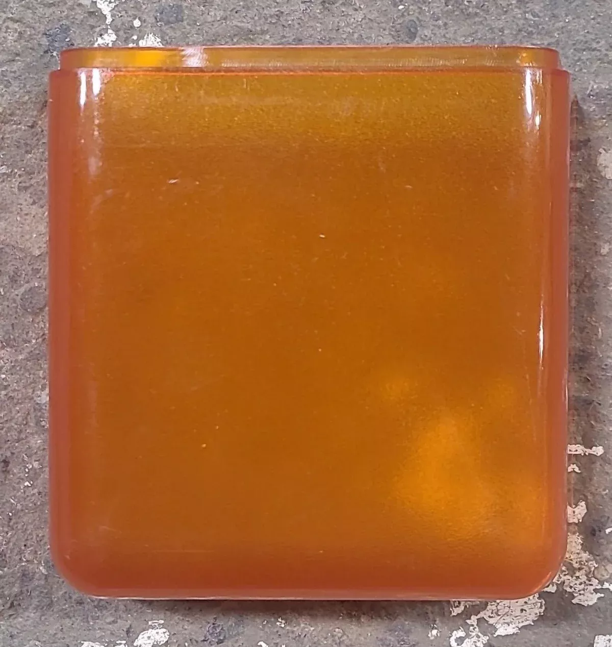 Used Porch Light Replacement Lens, Amber 3 3/4" X 3 3/4"