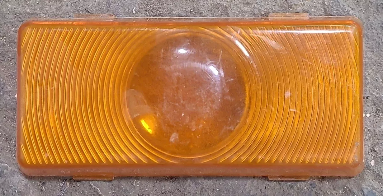Used Porch Light Replacement Lens, Amber 4 7/8" X 2 1/4"