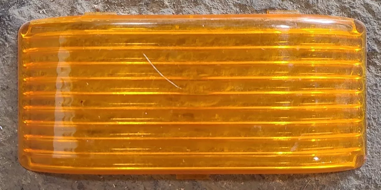 Used Porch Light Replacement Lens, Amber 5 3/8" X 2 3/8"