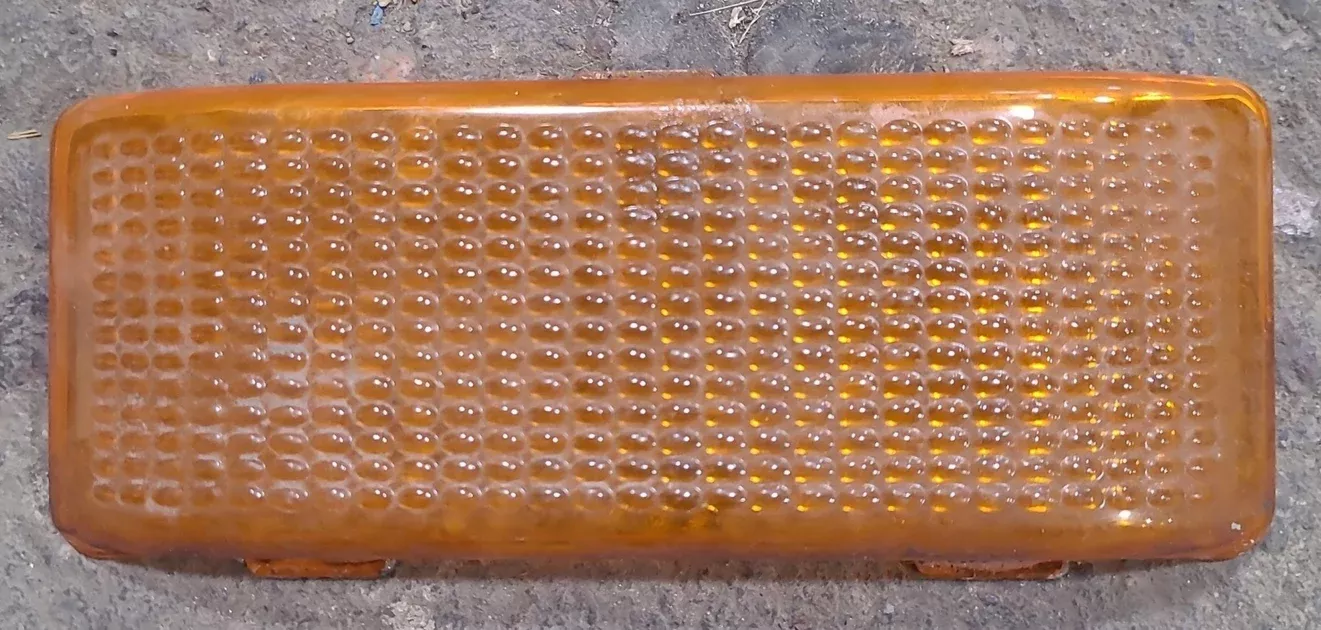 Used Porch Light Replacement Lens, Amber 5 7/8" X 2 3/8"