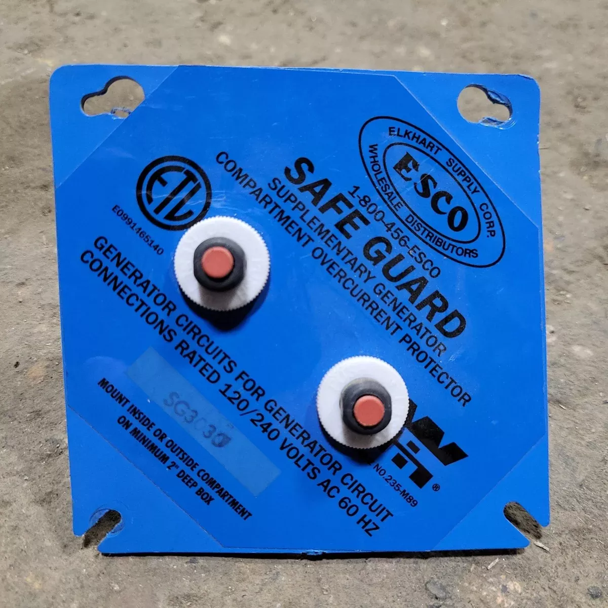 Used Safeguard W/2 30 Amp Breakers SG3030
