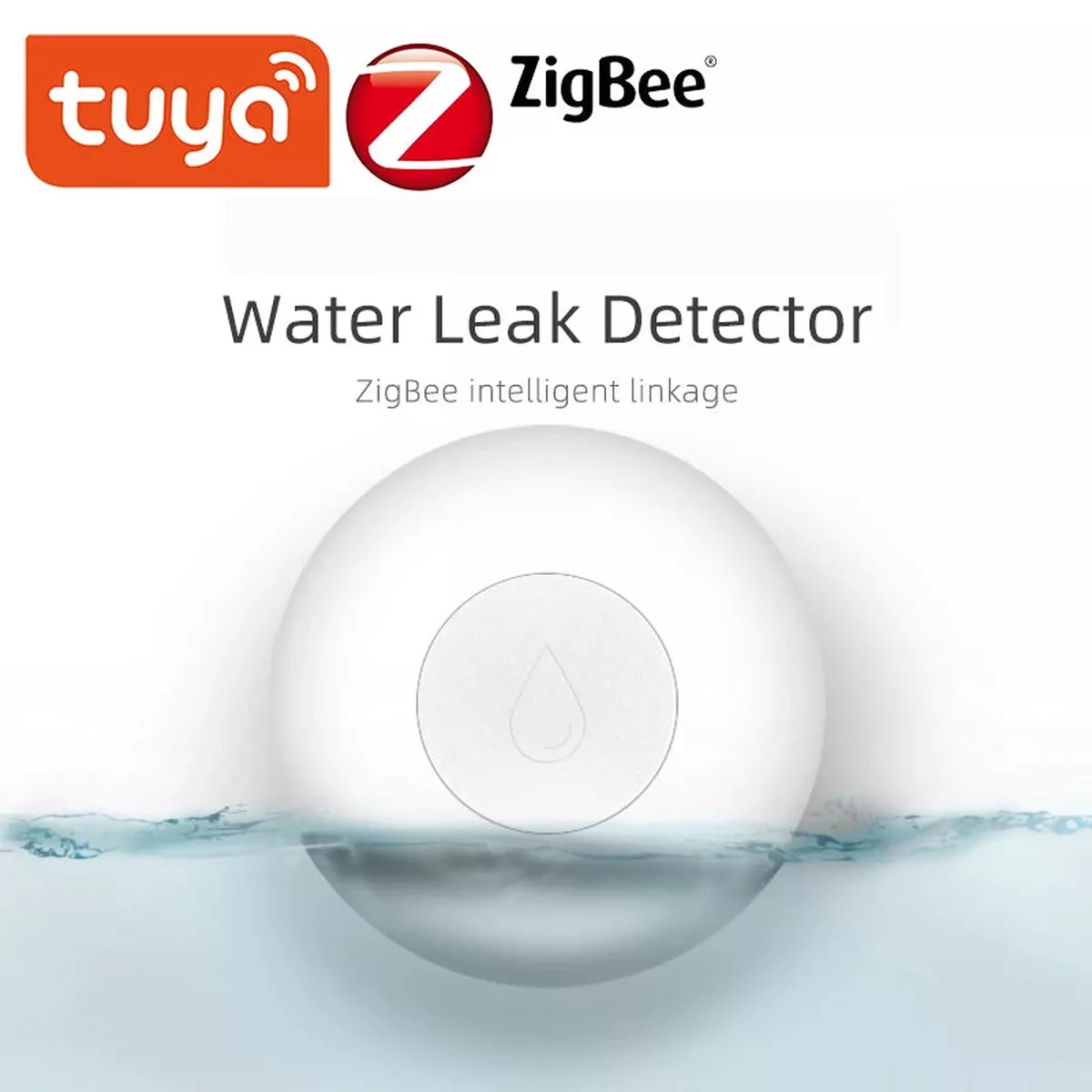 Zsviot ZigBee Flood Sensor Tuya Gateway Linkage Alexa